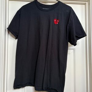 Black T-Shirt with Red Heart Design